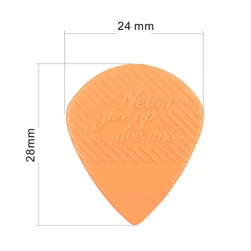 200 sztuk Guitar JOYO Pick "nigdy nie poddawaj się marzeniom" 1.5mm grubość czarny/pomarańczowy kolor