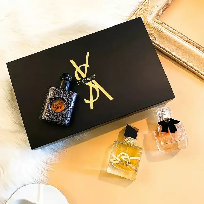 Juego de tres piezas de Perfume Unisex, caja de regalo Original de alta calidad, desodorante con aroma de aceite esencial