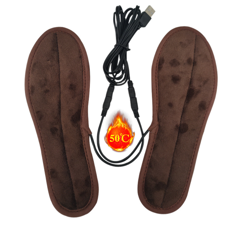 ขายร้อน1คู่ Insoles อุ่นรองเท้า Insoles อุ่นถุงเท้าเครื่องทำความร้อน USB เท้าฤดูหนาวอุ่น Camping Hiking อุปกรณ์เสริม
