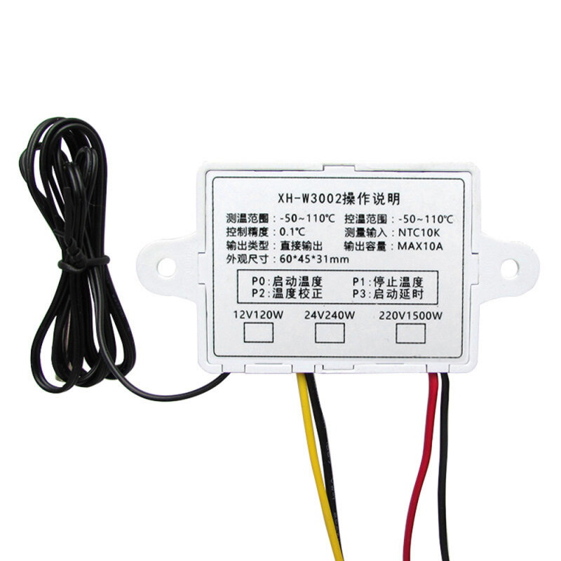 XH-W3002 미니 디지털 온도 조절기, 온도조절기 조절기, 가열 냉각 제어 온도 조절기, 110V-220V, 1500W, 1-5 개