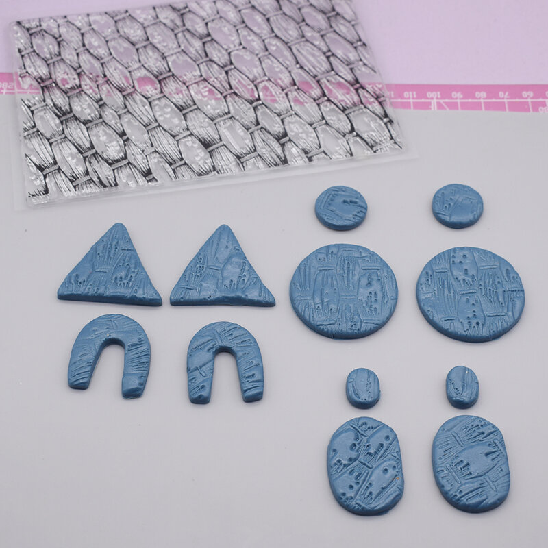 Polymer Clay Texture Stamp Sheet Woven Braiding Knitting Pattern Emboss Mat Clay Jewelry DIY Earring Necklace Impression Make