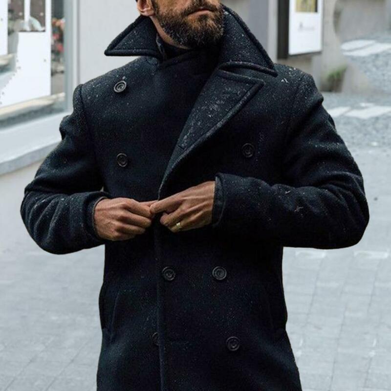 Autunno inverno uomo Trench bottoni doppiopetto risvolto Cardigan a maniche lunghe spesso antivento jaqueta masculina