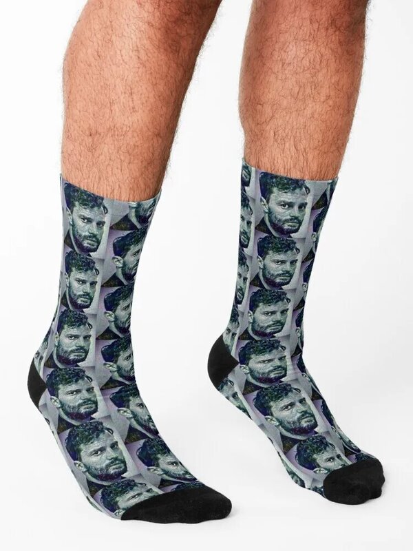 Портретные носки Jamie Dornan, идея для подарка на День святого Валентина, спортивные футбольные носки с пальцами для мужчин и женщин