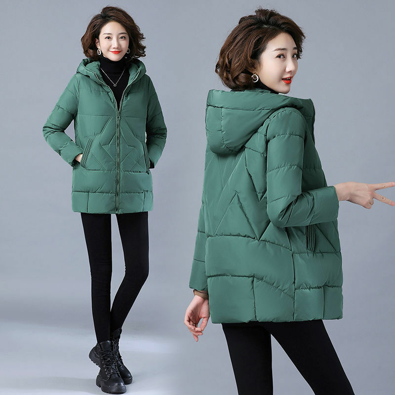 Modny Meimei duży 2023 nowy zimowy płaszcz bawełniany bawełniany płaszcz wąska w rozmiarze m długości pogrubiony bawełniany płaszcz dziewczęcy