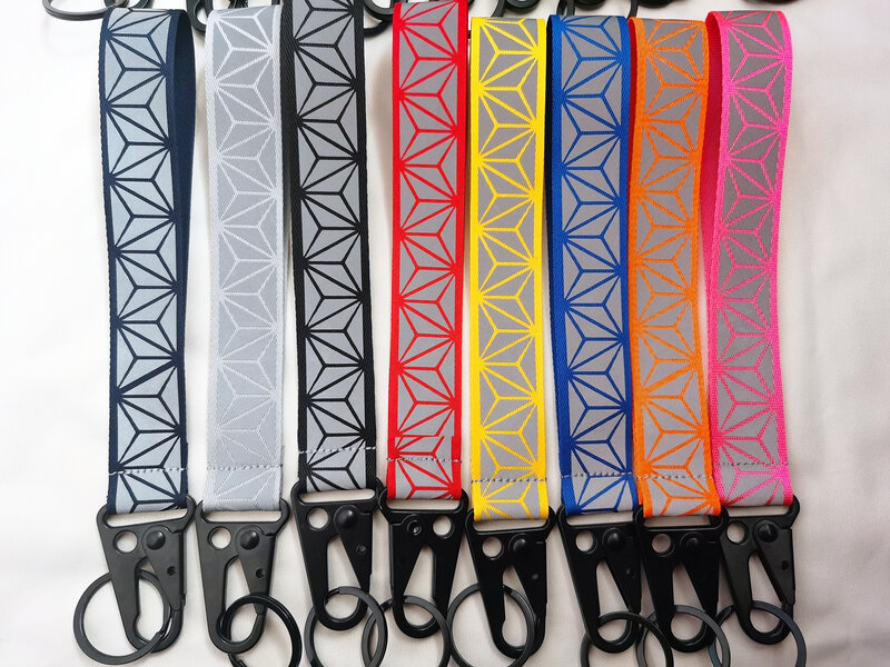 Auto reflektierende Schlüssel anhänger gut sichtbare Nylong Gurtband farbig für Tasche Anhänger Sicherheit Walking Zubehör 2,5 cm