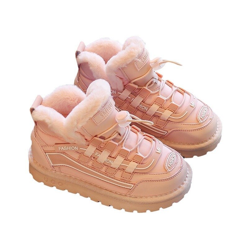 Bota de tornozelo infantil acolchoada de algodão, sapatos acolchoados de algodão, botas de neve, quentes, meninos, meninas, bebê, crianças, bota de inverno
