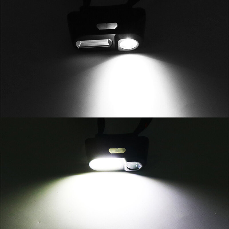 ZHIYU-Mini linterna frontal LED portátil XPE + COB, recargable por USB, para acampada, pesca, correr