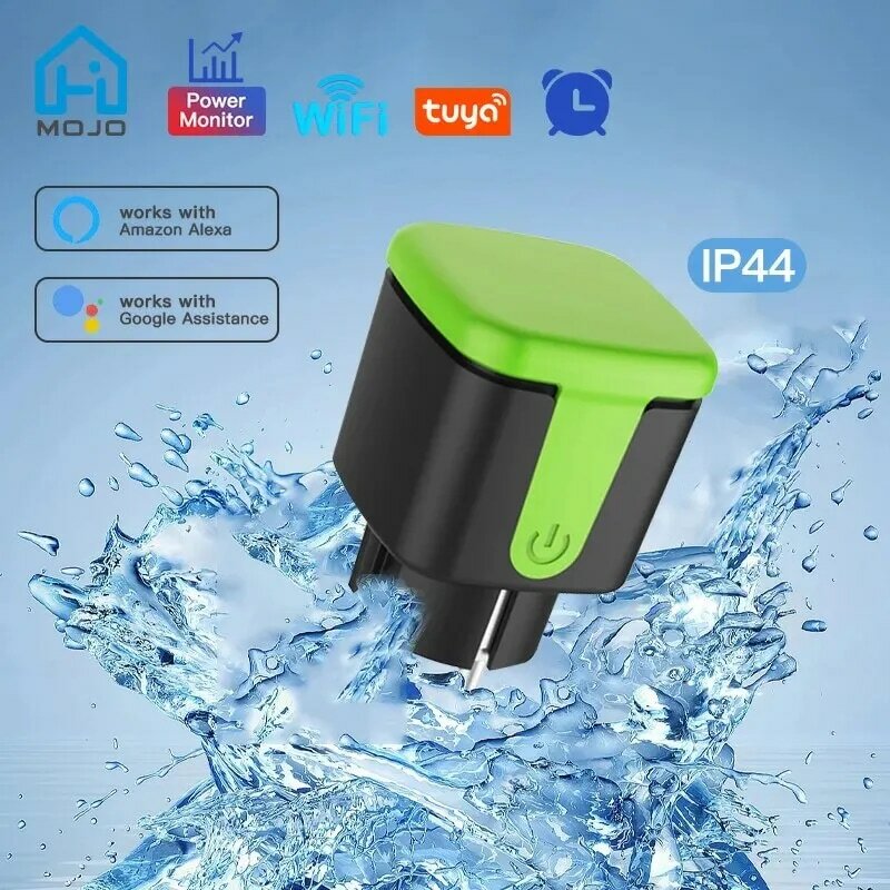 Wifi Tuya Smart Outdoor Socket Ip44 Waterdichte Draadloze Afstandsbediening Plug Eu 16a Ondersteuning Scene Link Alexa Google Home Vocie