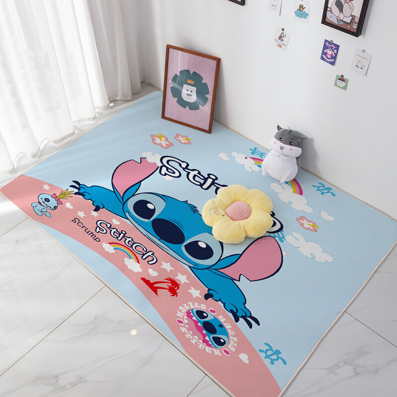 Disney Lilo Stitch Paly Mat Baby Crawl Carpet Children Bedroom Living Room Doormat Home Decor Kids Boys Girls Non-slip Rug