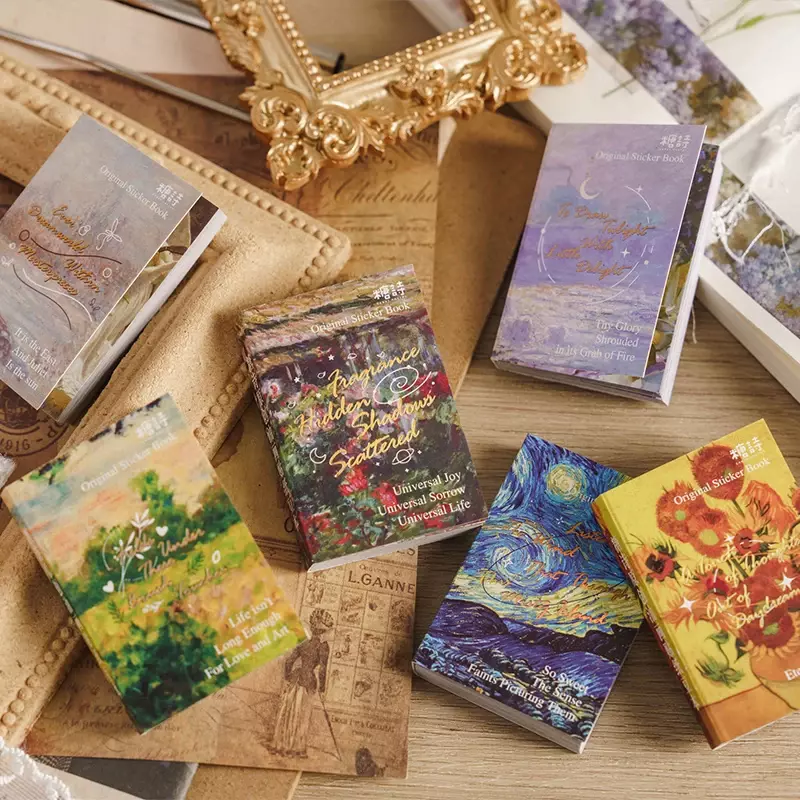 50 Pcs/Oil Painting Art Stationery Stickers Book Aestheti Scrapbooking Journaling Vintage  Aesthetic