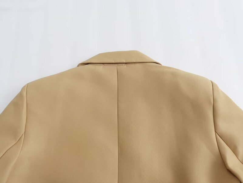Donne 2024 New Fashion Pocket suit Coat Vintage manica lunga bottone capispalla femminile Chic Overshirt