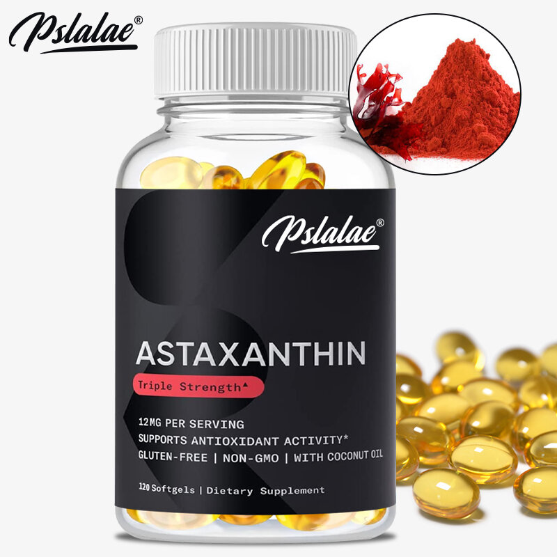 Egyptian astaxanthin non-gmo, cápsulas veganas, suplementos dietéticos, 120 cápsulas
