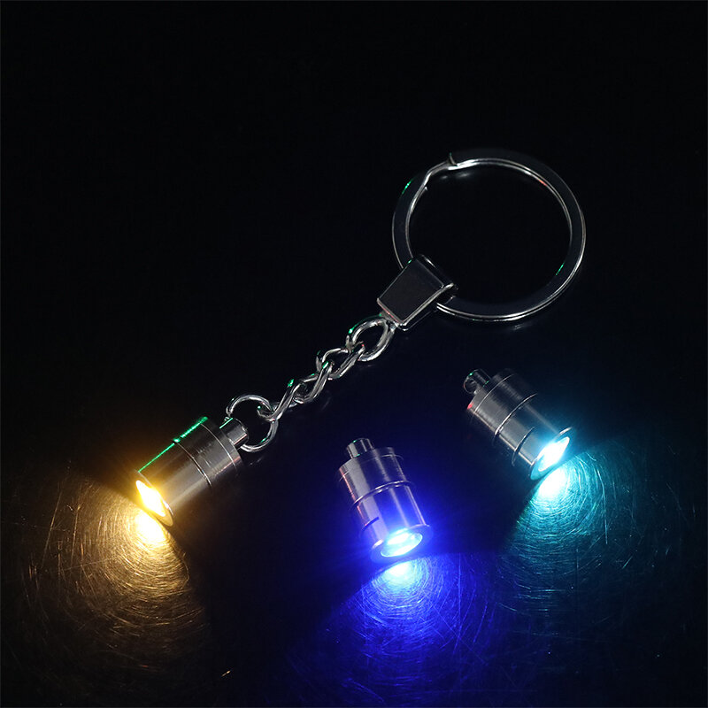 Gantungan kunci pesona liontin LED lampu membuat Dompet kerah anjing senter tas tangan gantungan kunci keselamatan Mini senter darurat baru