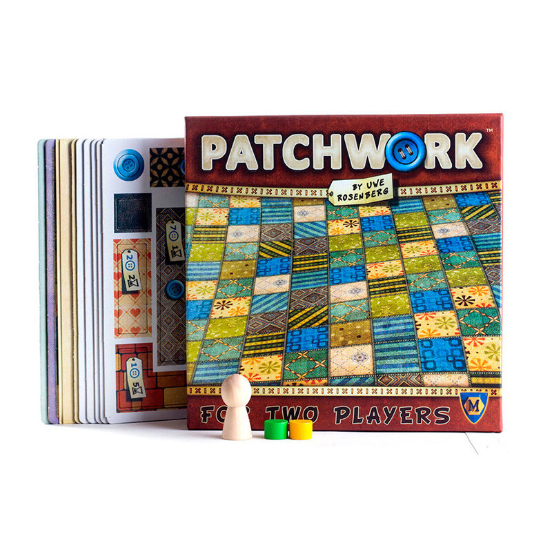 Patchwork Board Game para dois jogadores, Funny Party Games, cartões de papel, versão chinesa e inglesa