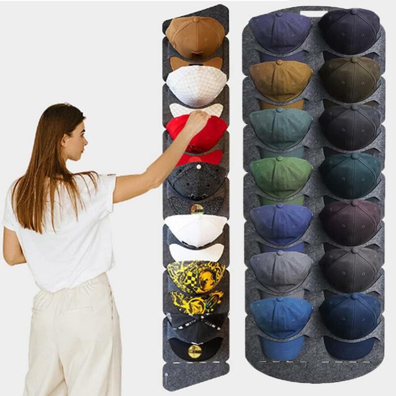 Feltro Hat Rack de armazenamento para armário, Wall Bag Clip, Peaked Organizer, Wall Mount, beisebol, viagens, 1 Pc, 2 Pcs, 3Pcs