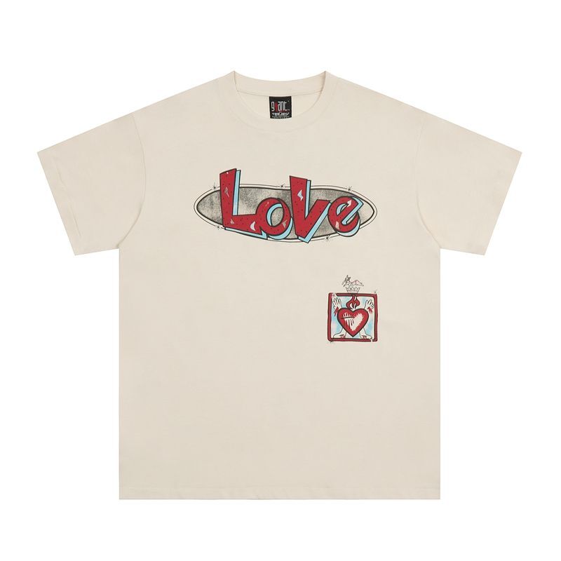 Camiseta Retro con estampado de amor para mujer, ropa informal holgada de manga corta, estilo Hip-Hop, Y2K