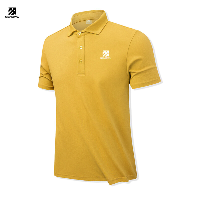 SENBWL High quality Men's casual solid color top shirt Popular T-shirt Golf POLO shirt Quick drying T-shirt Business casual Tees