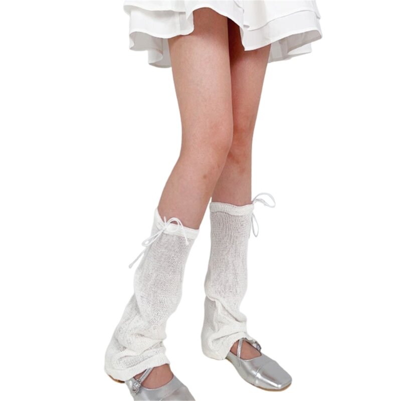 Зашнурованный чехол для ног, разрушенные вязаные носки, носки в стиле Харадзюкус, средние носки-трубки, гетры для женщин и