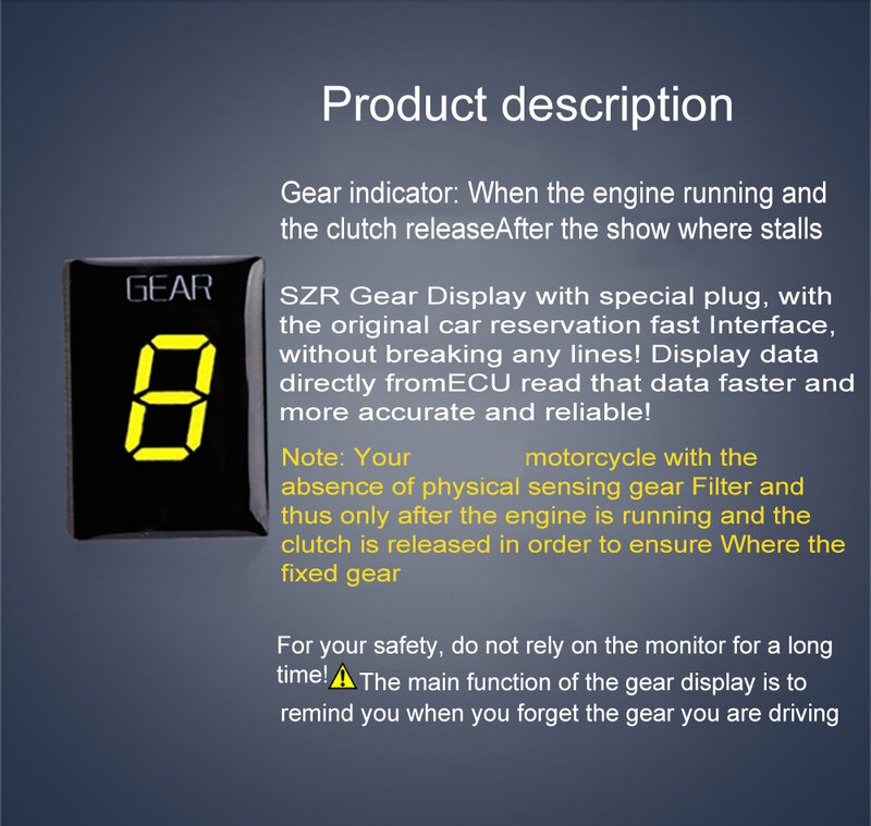 Motorcycle Gear Indicator For Honda CBR600RR CBR1000RR CBR400R CB500X CB500F Rebel CMX300 CMX 500 CRF250 L M Speed Gear Display