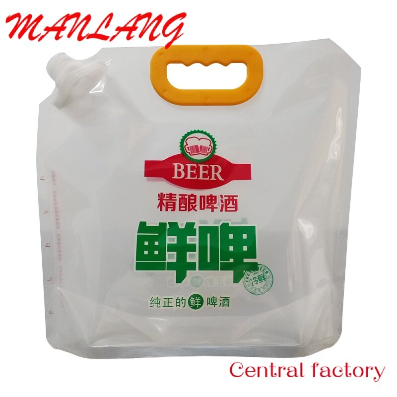CustomWater Milk Beverage Spout Flask Pouch 10 Liter Plastic Bag