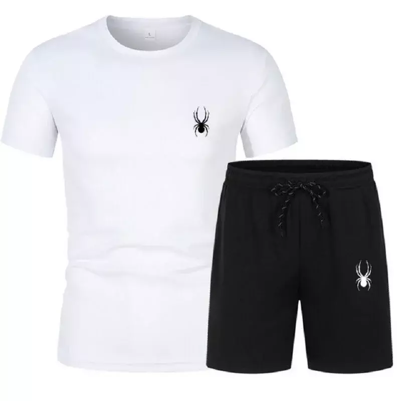 Men's T-Shirt + Short Pants Sets 2024 Summer Sportswear Streetwear Tracksuit T-Shirts Shorts Suit Summer Gym 2 Pcs Sets Clothing