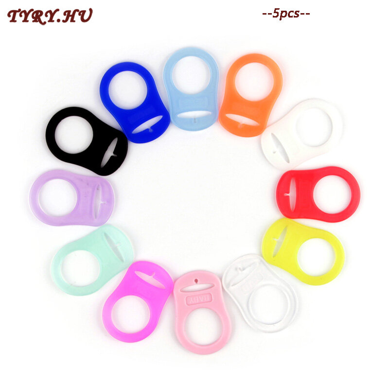TYRY.HU 5pc Dummy Pacifier Holder Clip Adapter Ring Button Style Pacifier Adapter DIY Baby Shower Gift Accessories for Baby