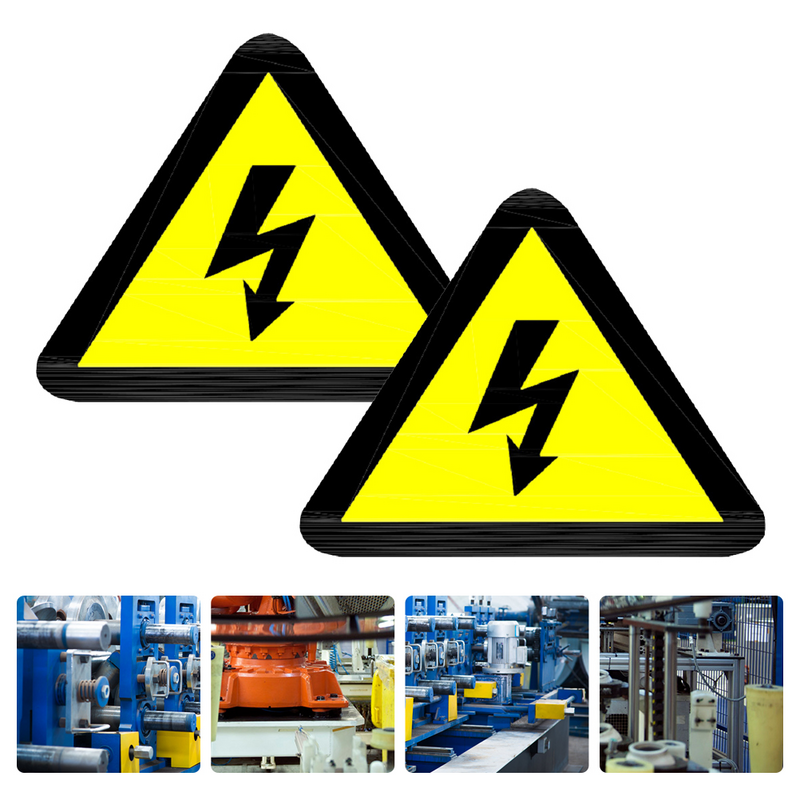 20 Sheets Logo Stickers High Voltage Warning Sign Labels Electric Shocks Indicator Decal