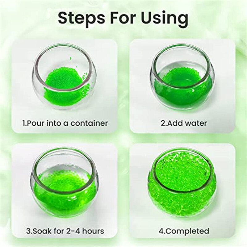Gel Ball Water Kralen Munitie Bijvullen Bal Kogels Niet-Giftige Groene Parel Vormig Kristal Compatibel Met Pistool Speelgoed Bloemen Home Decor