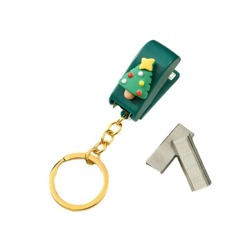 Mini-Schlüsselanhänger-Heftgerät und Heftklammer-Set, 750 Heftklammern Nr. 10 Lieferumfang enthalten, zum Binden von Akten,