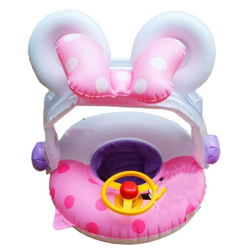 Мультяшное милое детское плавательное кольцо с солнцезащитным козырьком, плавательный круг, детское сиденье, плавательные игрушки для бассейна