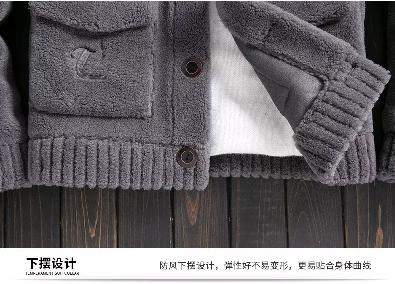 Casaco de lã de ovelha masculino, jaqueta de inverno, lã reversível, pele real, roupas masculinas de pele quente, FC, Novo, 2023