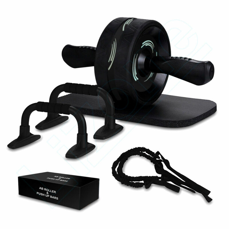 6-IN-1 Ab Roller Exercise Wheel Home Gym Workout Equipment Abdominal Fitness