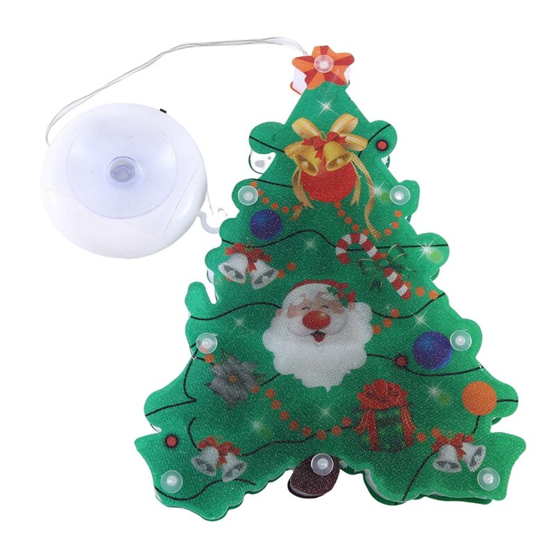Lumières décoratives de Noël en plastique, lumières à ventouse LED, décoration de fenêtre de magasin et de chambre, 6 pièces