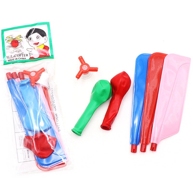Colorful Balloon Helicopter Kids Toy Gift Party Favor for Indoors or Outdoors