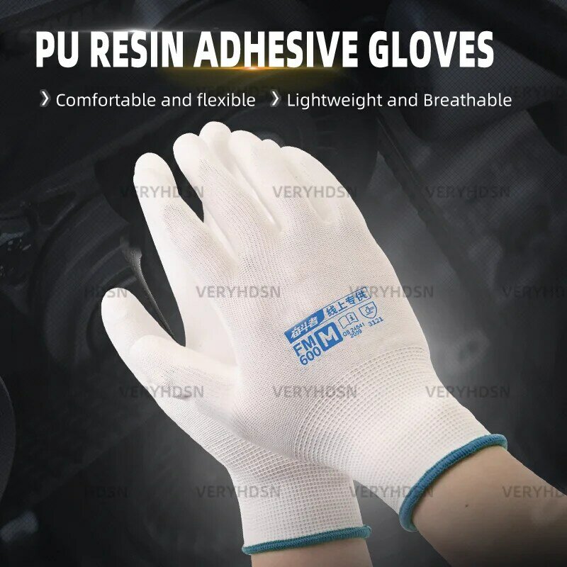3pairs of Ultra-Thin Safety Work Gloves for Men & Women Durable  Breathable Cut-Resistant Light Duty Knit Wrist Cuff Touchscreen