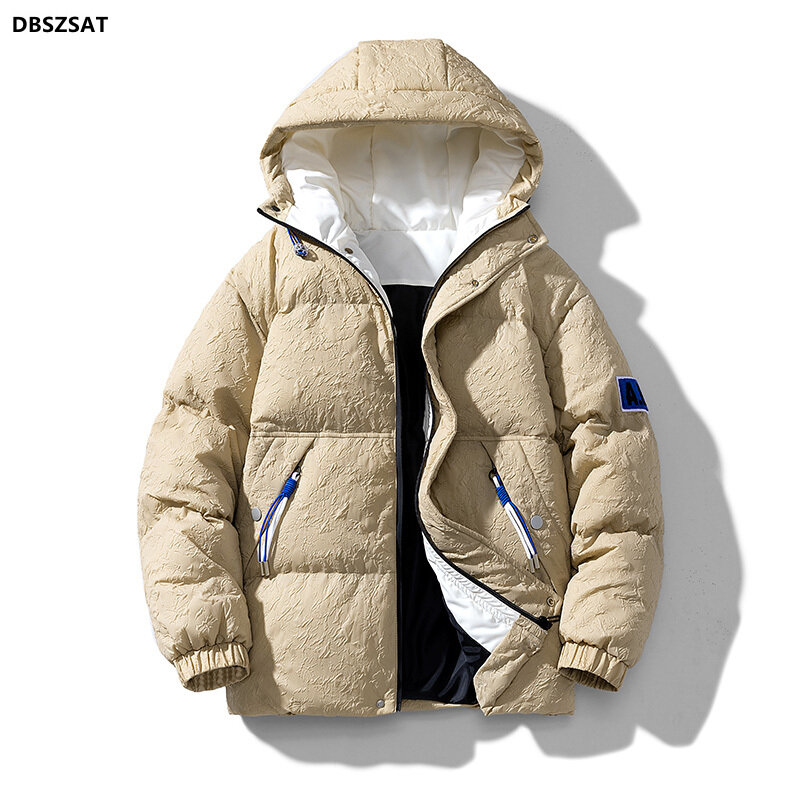 남성용 후드 따뜻한 방풍 패션 겨울 재킷, 캐주얼 아웃웨어, 코튼 패딩, 두꺼운 파카 모자, 두꺼운 상의, 브랜드