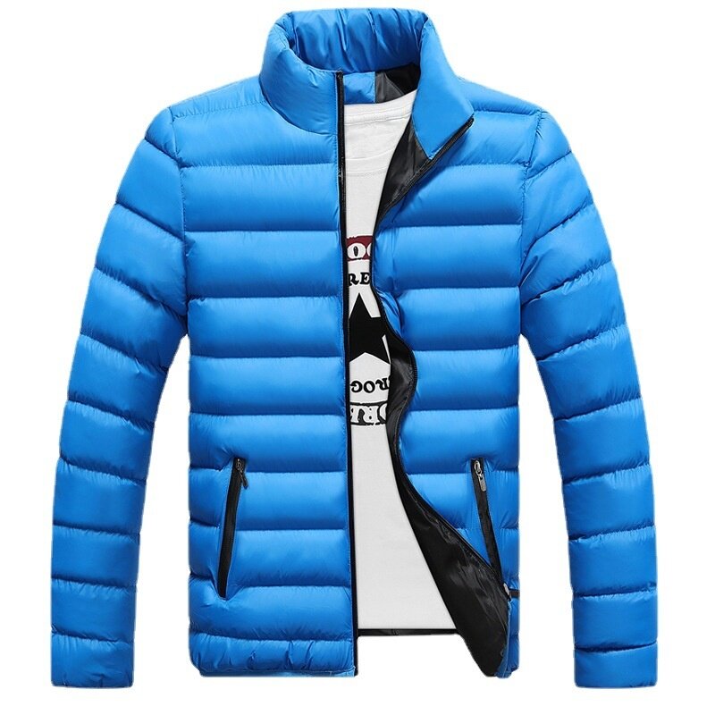 メンズ通気性長袖コート,厚手のコットンジャケット,ジッパー,暖かい,カジュアル,韓国のファッション,秋冬
