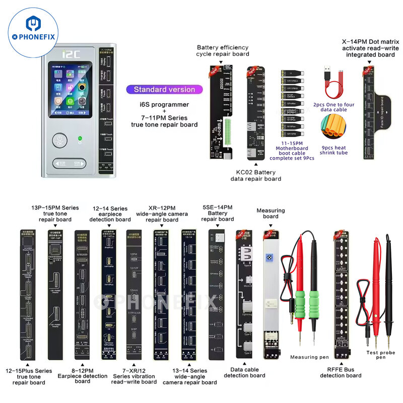 Programador i2C i6S, pantalla de identificación facial, tono verdadero, eficiencia de batería, ciclo, placa de Bus EEPROM para iPhone 6-15 Pro Max, herramientas de reparación