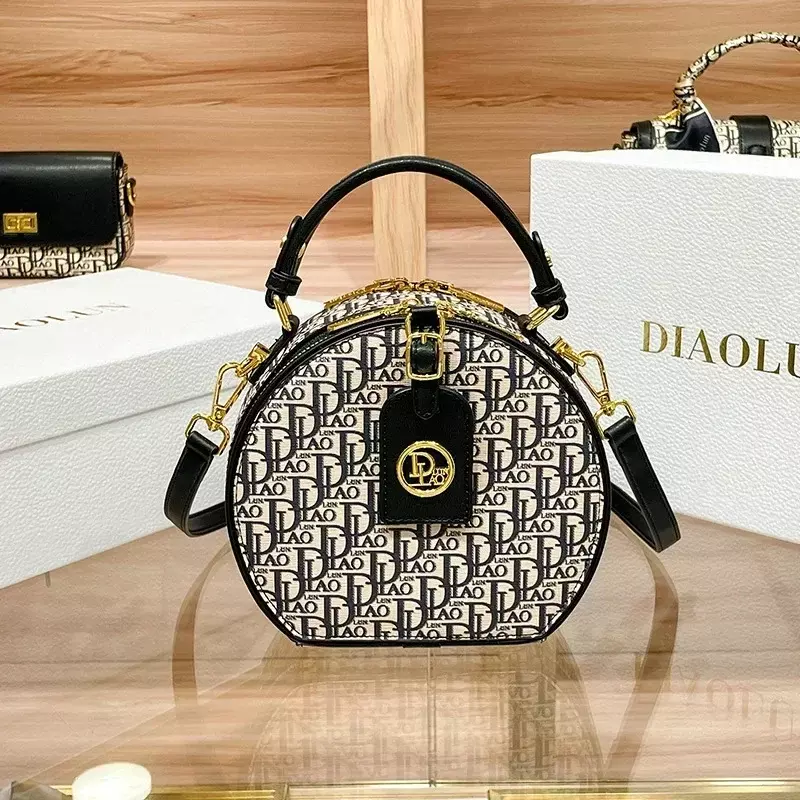 女性用の小さな刺繍入りラウンドバッグ,ショルダーストラップ,ハンドバッグ,財布,有名なデザイナー,高級ブランド,高品質