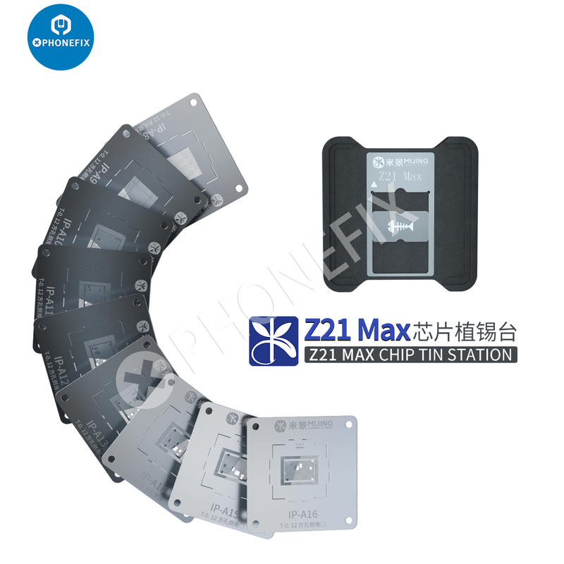 Mijing Z21 MAX CPU Reballing stensil stasiun untuk iPhone 6-15 Pro Max A8-A17 CPU ponsel Android CPU perbaikan stasiun pemasangan timah