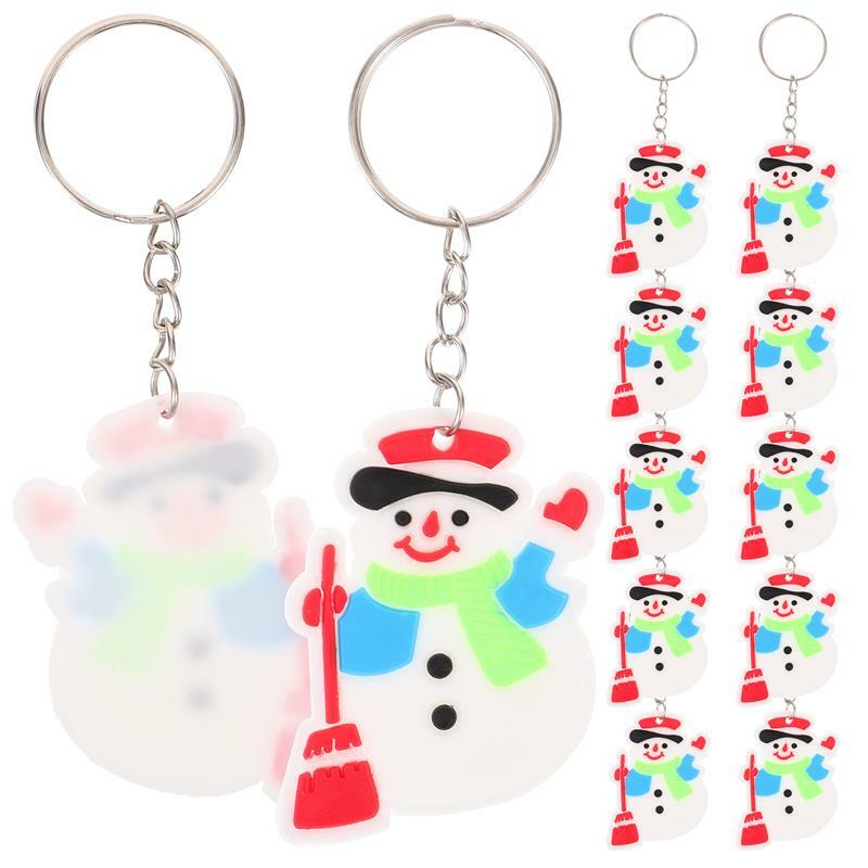 Брелки для ключей с рождественской тематикой, 24 шт., брелки для ключей с мультяшным рисунком, сувениры для вечеринок (случайный рисунок)