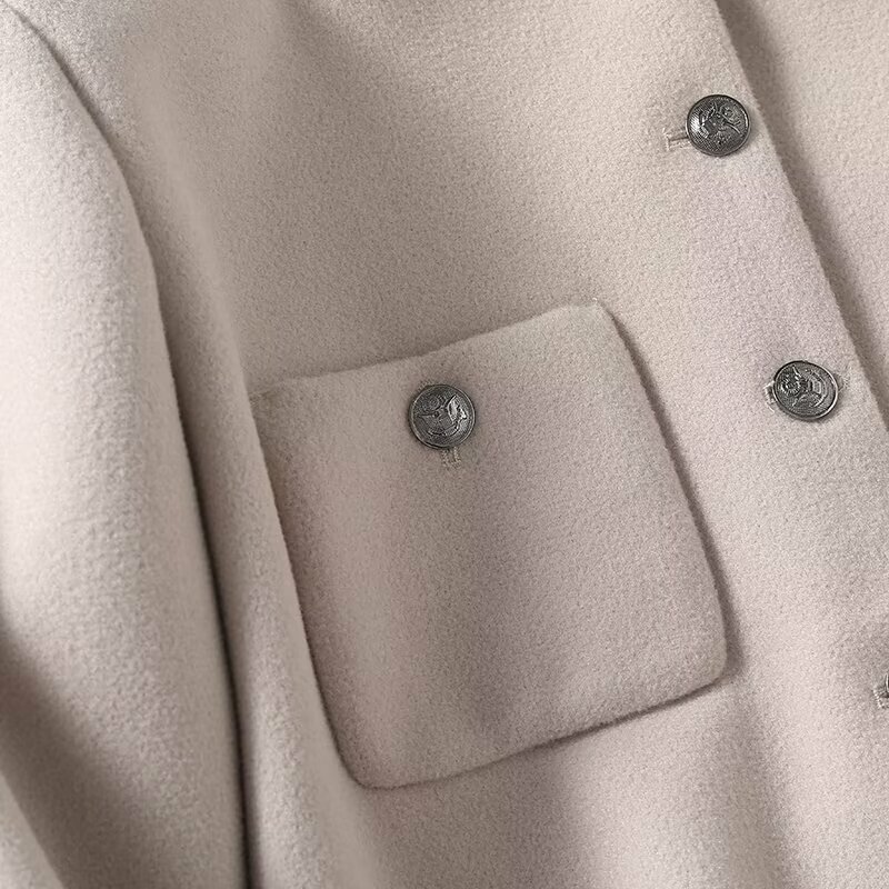 Strive & Di Fashion Manteau d'hiver pour femme, veste en laine décorative britannique, insigne initié par le Y