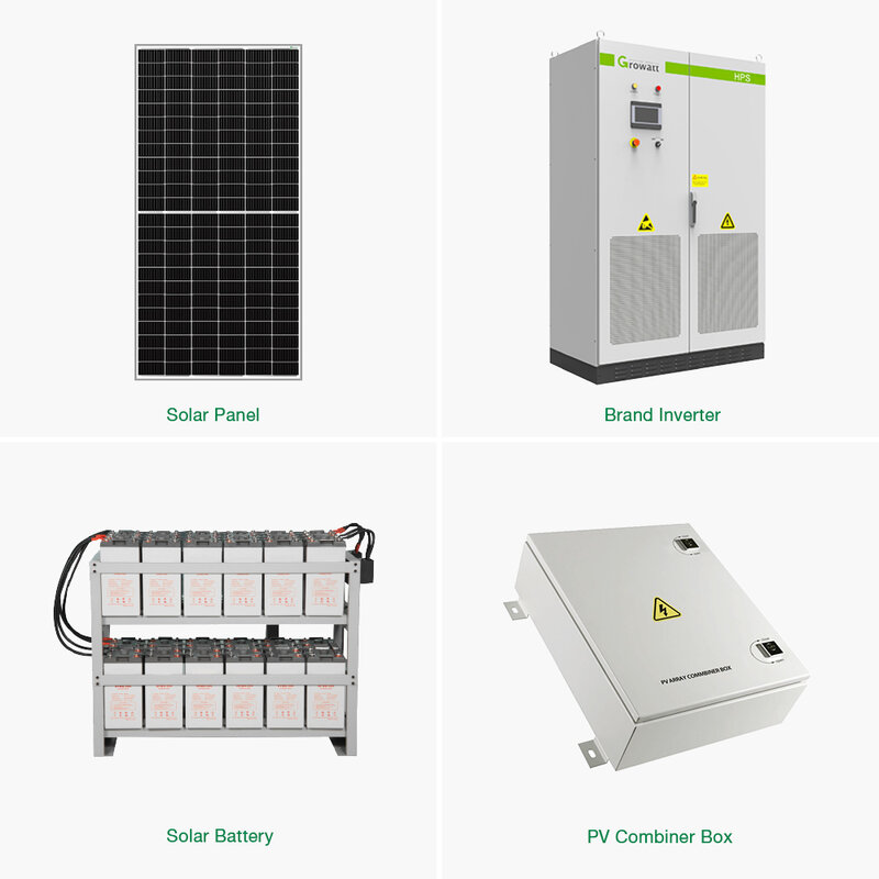 Sistema de Panel de energía Solar híbrido con soportes de techo OEM, 50/60 HZ, 30kW, 50kW, 80kW, 100kW, 150kW