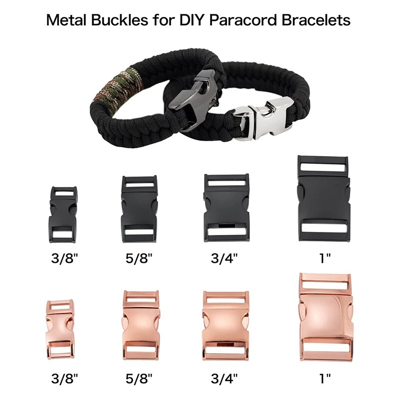6Pcs Paracord Bracelet Buckles 6Pcs Metal Quick Release Buckles Belt Buckle,1 Inch