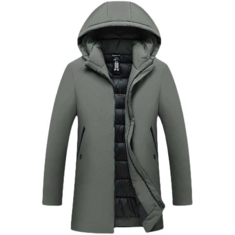 Jaqueta puffer masculina grossa, casaco masculino quente, roupa de negócios casual, inverno, 2023