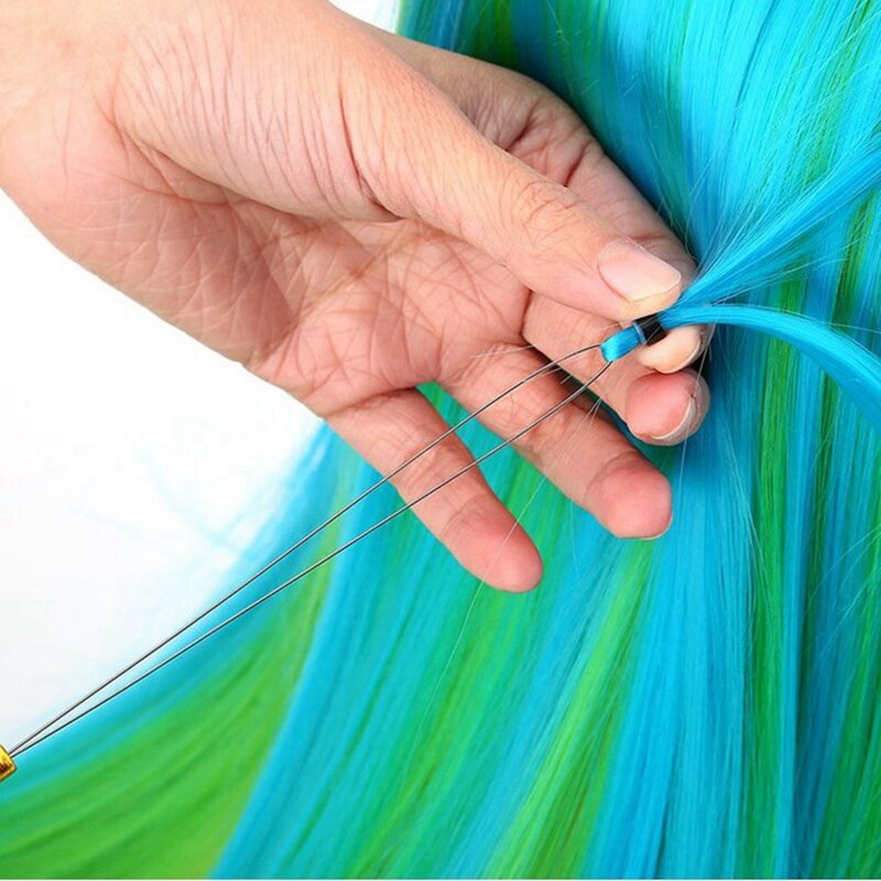 Mini anillos forrados de silicona para extensiones de cabello, piezas de 1000mm, 5,0x3,0x3,0mm, Linkies de cuentas para extensiones de cabello con puntas unidas, color negro