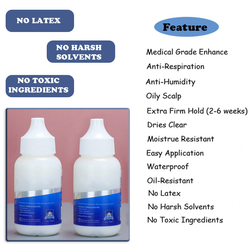 Kit Ultra Hold Lace Glue Remover para Perucas Dianteiras, Fita Sistema de Cabelo Invisível, Ferramenta Hair Glue Remover, 1.3oz, 38ml