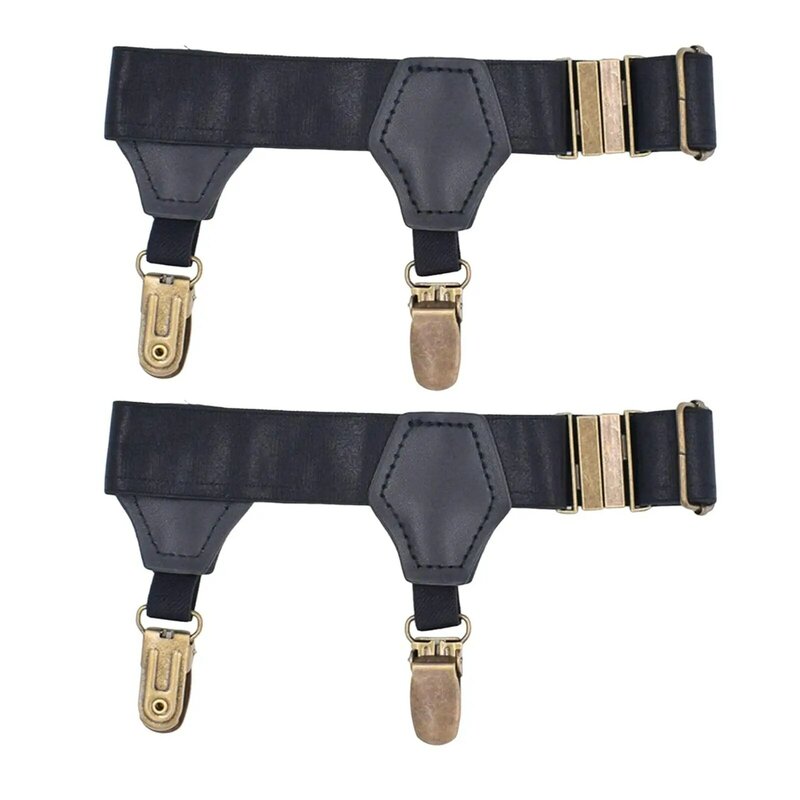 1 pasang stoking Suspender elastis pemegang tetap dapat disesuaikan Non Slip