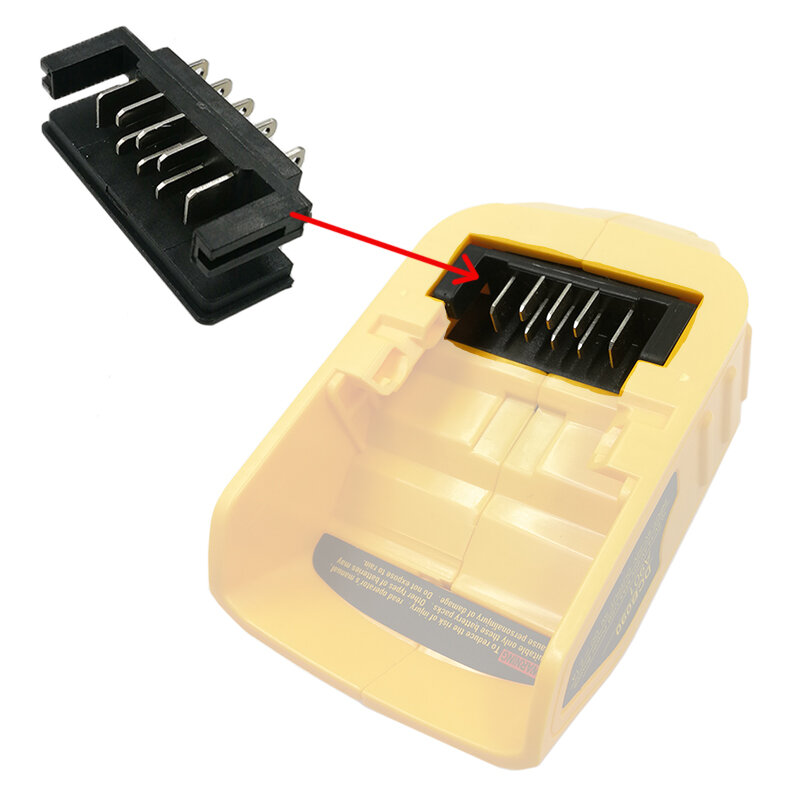 Adaptador preto do carregador da bateria do Li-íon do PWB, conector DCB118, suporte terminal para Dewalt, 14.4V, 18V, adaptador do USB, 8x1cm