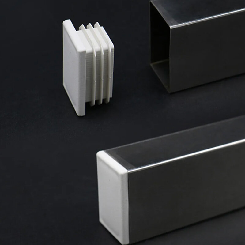 1/2/5/10 Pcs White Rectangle/Square Blanking End Cap Table Leg Foot Pad Steel Pipe Insert Plug 15x15mm -50x100mm